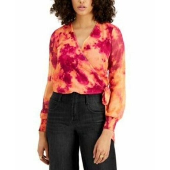 Bar III Long Sleeve Wrap Blouse. Size XXL. New With Tags $59 - Picture 1 of 11
